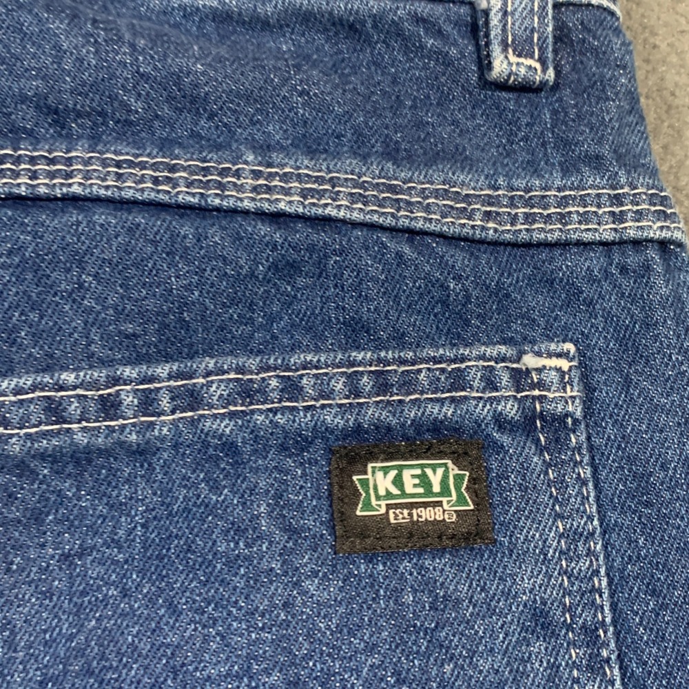 Key Industries Mens Carpenter Jeans Blue Denim Workwear 30x32 Medium Wash - Picture 3 of 7